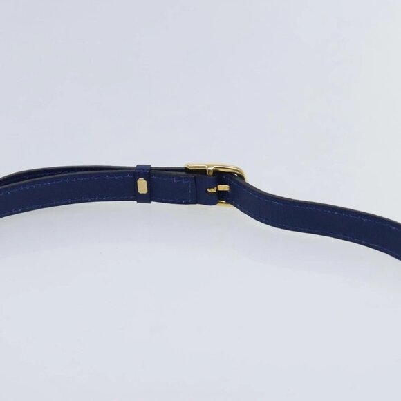 CELINE Shoulder Bag Leather Blue Gold Auth 94799V - Picture 9 of 15